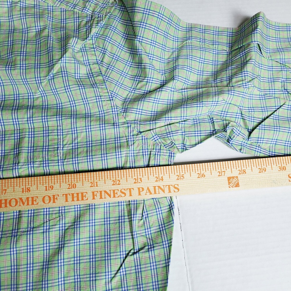 UNTUCKit Frascati Mens XXL Green Blue Plaid Long Sleeve Button Down Shirt NWT - Picture 4 of 5
